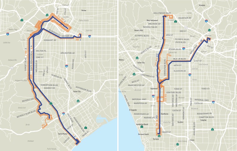 LA Metro map offsetting